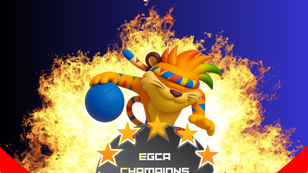 Cartaz do evento Na parte de cima da imagem está escrito EGCA Champions League, de 19 a 22 de junho, em Matosinhos. Mascote da ANDDVIS, Iris, a lançar uma bola de goalball. Na parte de baixo está o logo da EGCA Champions league.